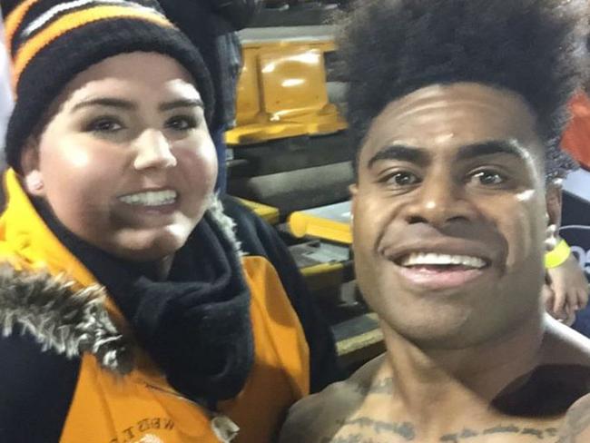 Kevin Naiqama and Danielle Mason after a Tigers game.