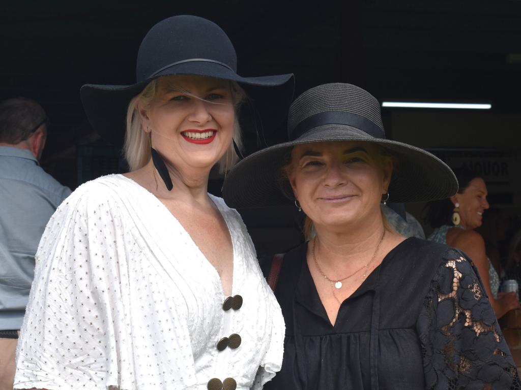 Fiona Warren and Nicole Ellem at the Yeppoon Turf Club's Derby Day races at Keppel Park Racecourse on November 2, 2024.