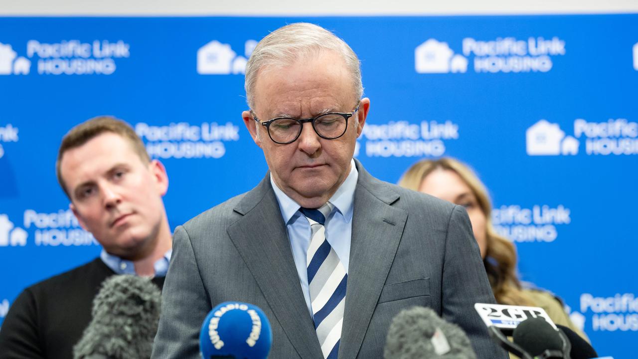 Prime Minister Anthony Albanese was announcing more funding for domestic and gendered violence during a campaign stop in the electorate of Robertson on the NSW Central Coast. Picture: Jason Edwards / NewsWire