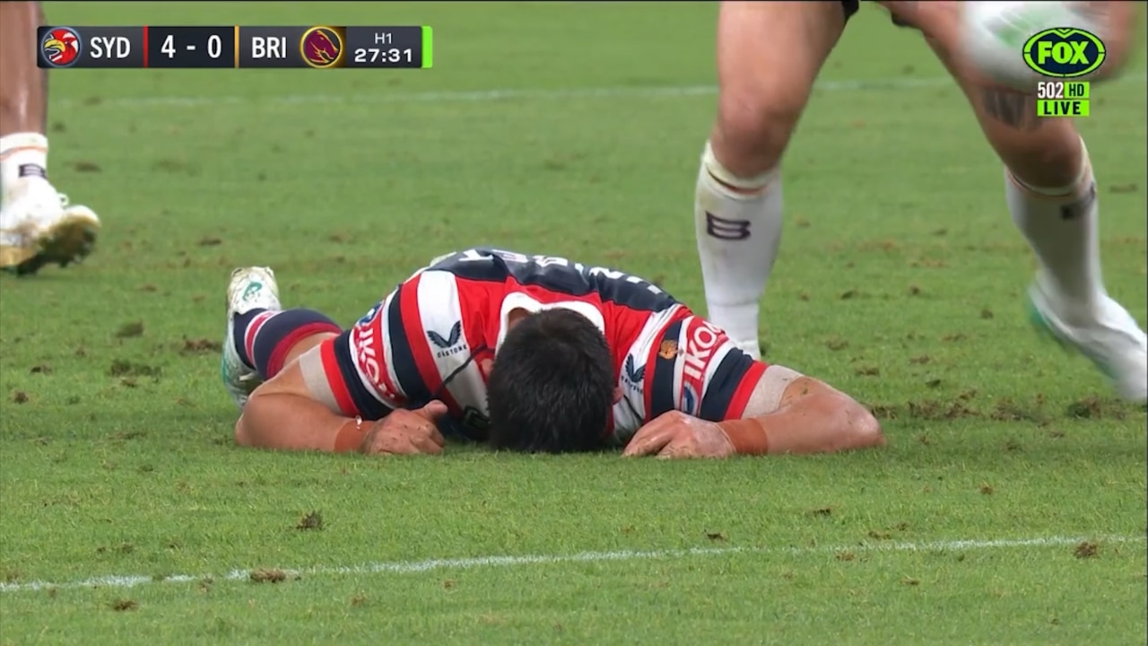 Radley was in a bad state after the hit. Photo: Fox Sports