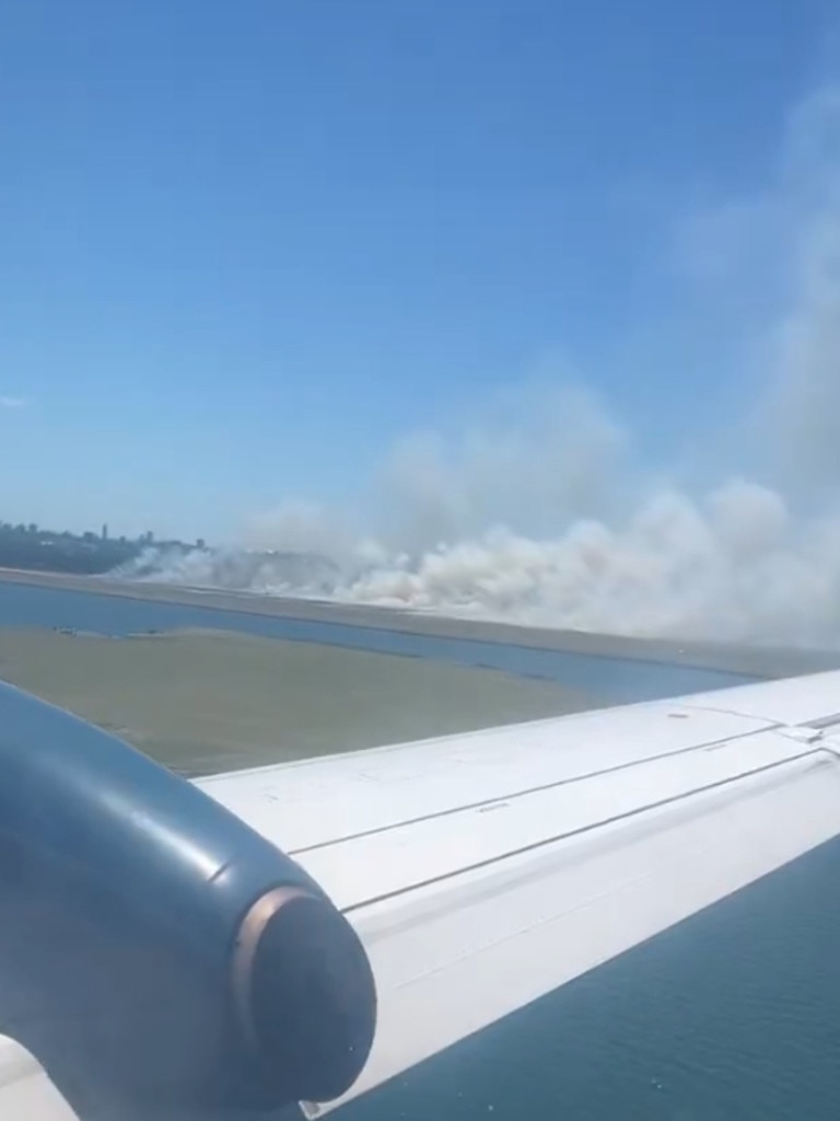 The grass fire was reportedly triggered by engine failure. Picture: X