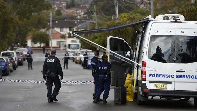 Police at the scene.