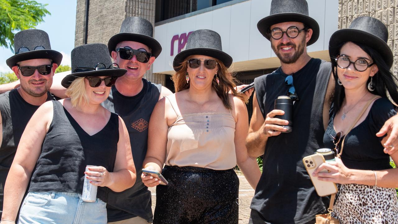 Kyle Williamson, Jessica Lilburne, Stuart Phillips, Morgan Phillips, Kierna Millar and Monique Blubdell at CSI Mackay CBD.Picture: Michaela Harlow