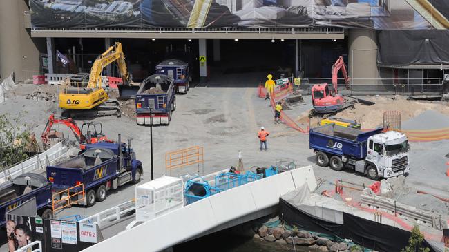 Construction site of third tower, the Dorsett hotel and its new crane. Picture Glenn Hampson