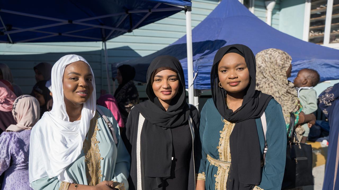 Sharifa, Marha, and Safaa (Sudan) at Toowoomba Mosque eid al-fitr celebrations. Wednesday, April 10, 2024 Picture: Christine Schindler