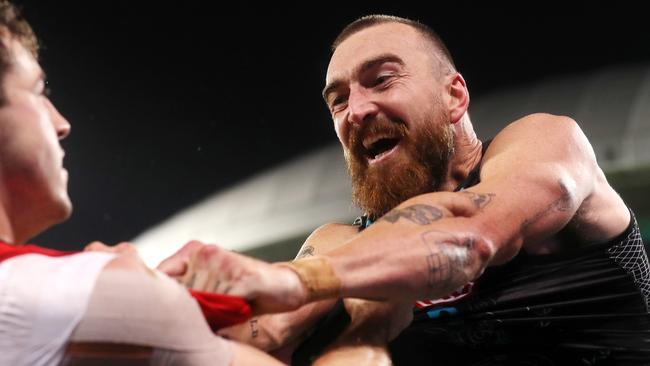 Hard man Charlie Dixon’s return has aided the Power’s cause. Picture: AFL Photos/Getty Images