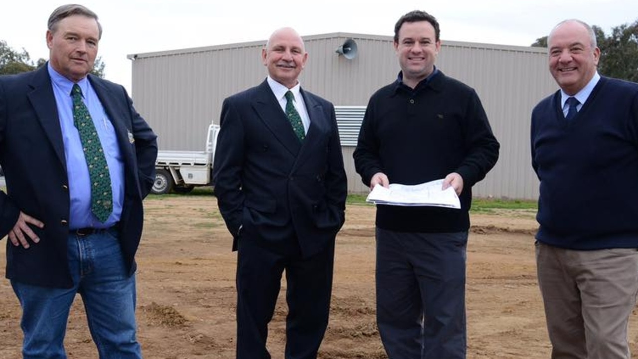 Then NSW Sports Minister Stuart Ayres MP and Daryl Maguire inspecting the plans and site for the new ACTA Function Centre.