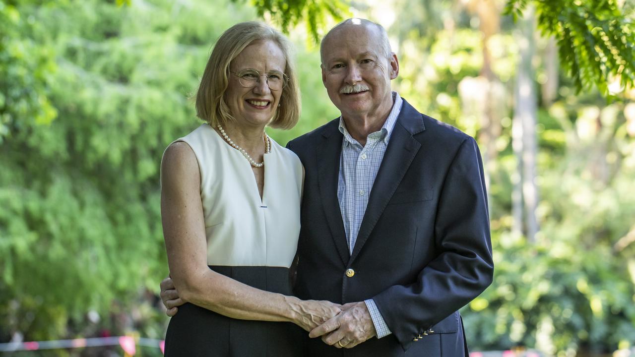 Queensland’s Chief Health Officer Jeannette Young and her husband Professor Graeme Nimmo, a respected microbiologist. Picture: Mark Cranitch