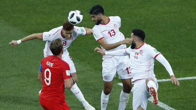 Tunisia held England out for most of the match but fell just short in the end. Picture: AP