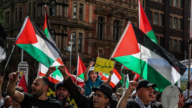 Too many people have lost trust in the values and institutions that are the bedrock of our civilisation, feel disenfranchised and left behind, and do not remember – or, worse, reject or rewrite – our history. Above, a pro-Palestine protest in Sydney. Picture: Getty Images