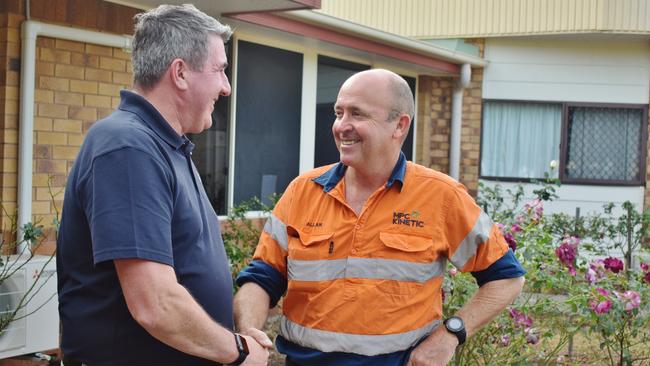 Southern Cross Care CEO Jason Eldering and Steering Committee president Allan Bougoure will work together to ensure a smooth transition and strong partnership with the council moving into the next chapter of aged care across the Western Downs. Picture: Peta McEachern