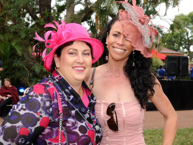 Michelle Byrne and Jeanie McIntosh at the 2011 Townsville Ladies Day Races held at the Cluden Race Track