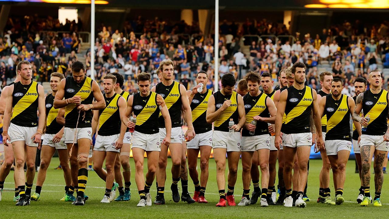 Richmond suffered its second loss for the season on Sunday. Photo: Will Russell/AFL Media/Getty Images