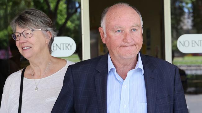 Former Renewal SA boss John Hanlon and his wife outside court. Picture: NCA NewsWire / David Mariuz