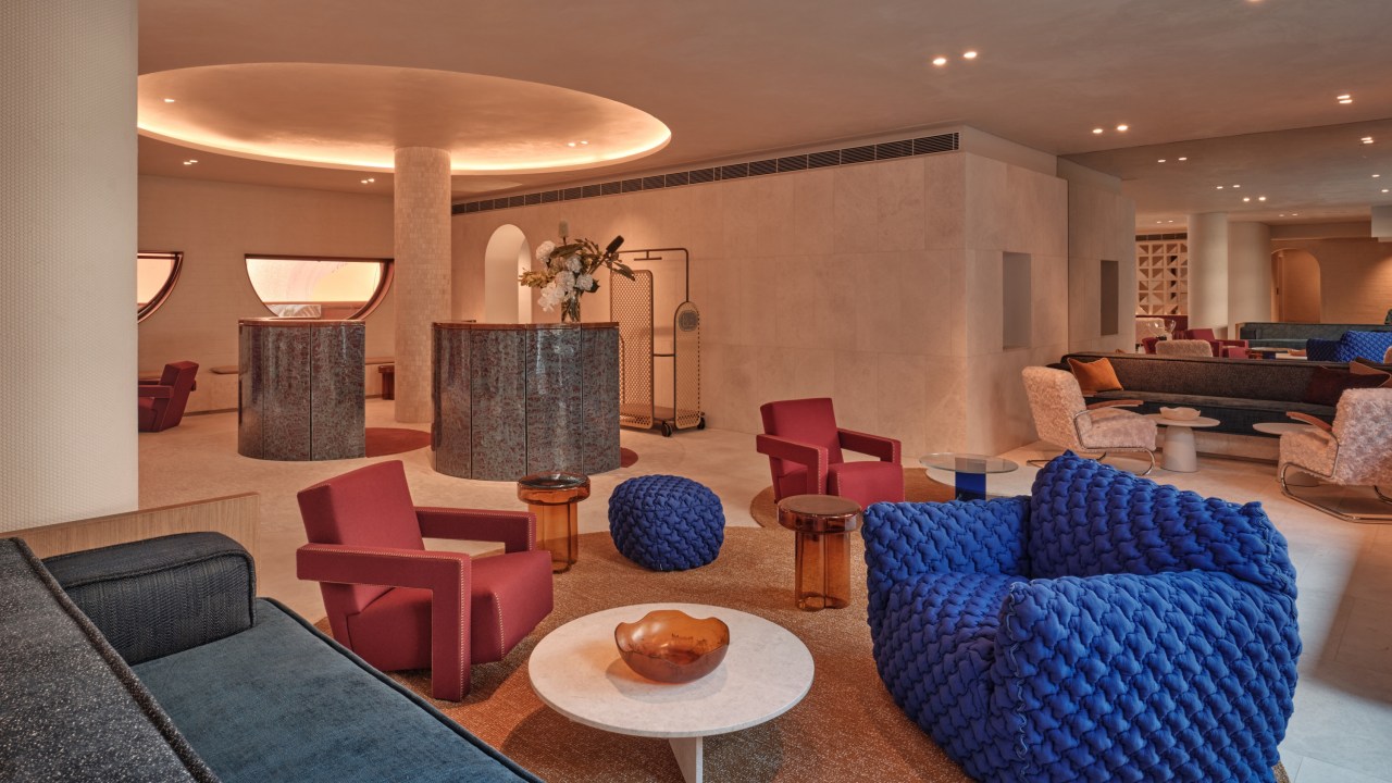 The lobby chairs are the first thing that stands out at The Eve Hotel Sydney.