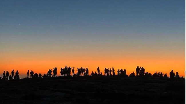 A large crowd gathered in the early hours of Sunday morning near Maroubra. Picture: Instagram