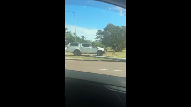 car crashed into a light pole