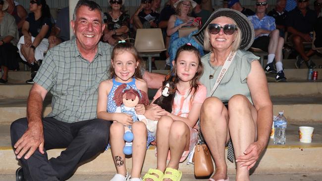 Jim Lotti, Avaya and Yvonne attend the 2024 Echuca Cup races. Picture: Brendan Beckett