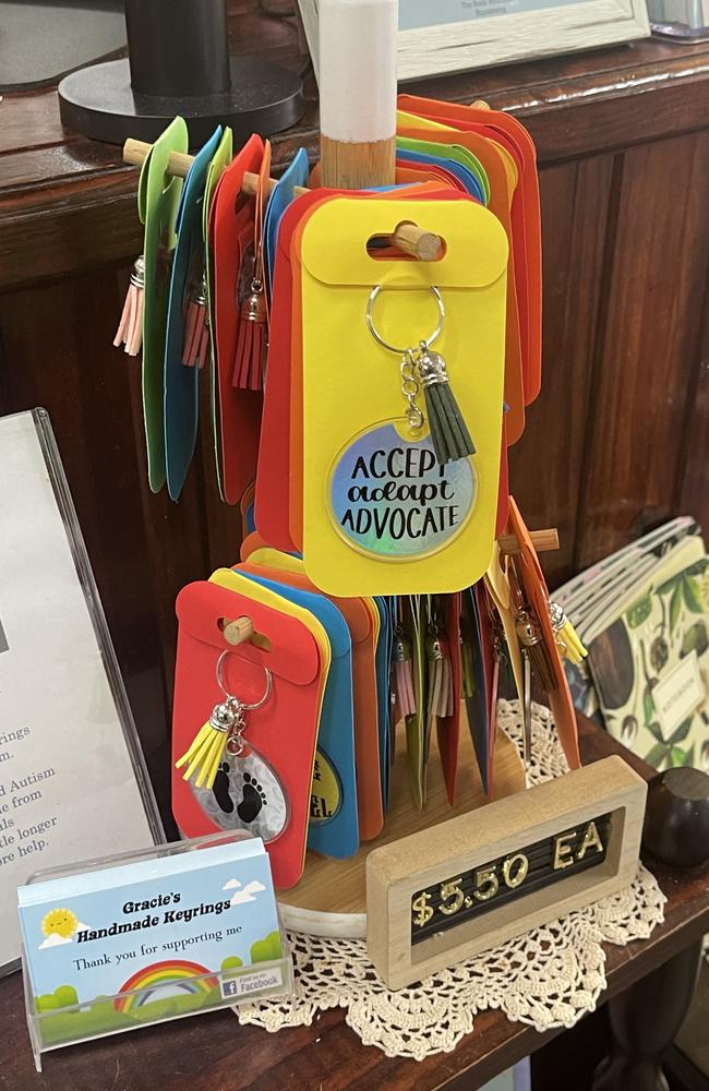 Keyrings from Gracie's Handmade Keyrings of Bargara are among the products from local businesses featured in the Book Boutique.