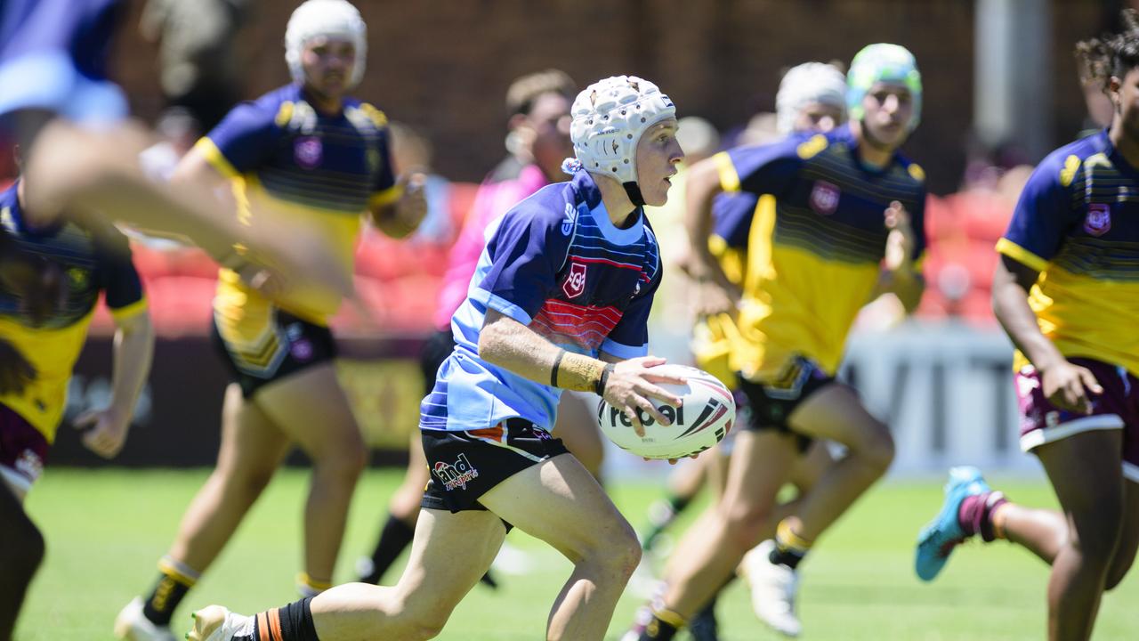 Brock Dawson for City against Country in Western Clydesdales rugby league at Toowoomba Sports Ground, Sunday, February 16, 2025. Picture: Kevin Farmer