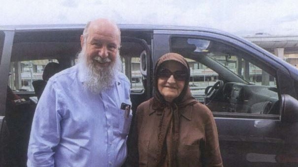 Don Nardella at Melbourne Airport, prior to trip to France, pictured with Samar Azad who wrote a book about fighting for democracy in Iran. Picture: Supplied