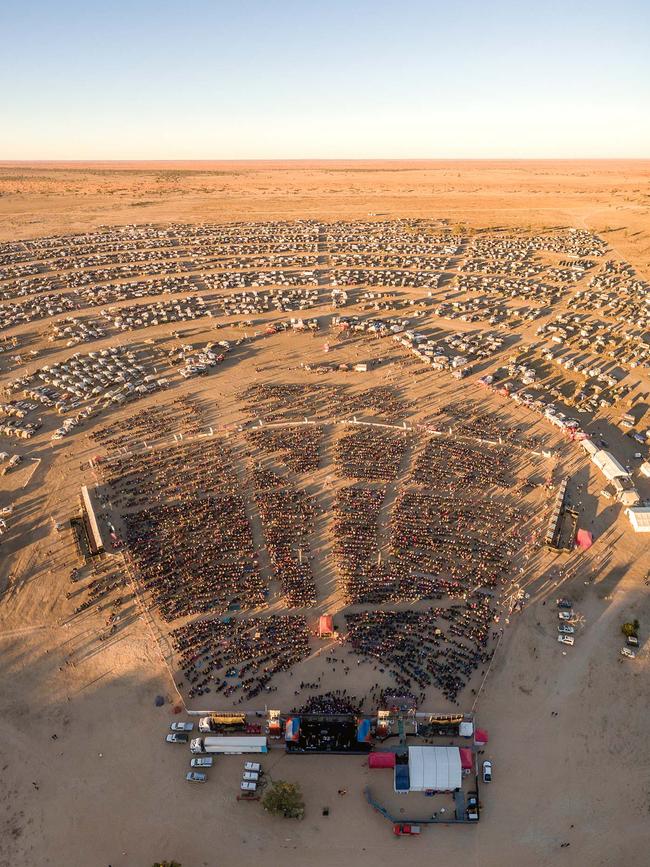 Transient: the festival site, seen from Big Red. Picture: Matt Williams