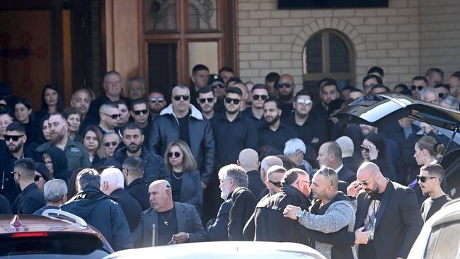 Hundreds of people attended the funeral of slain bikie Alen Moradian on Wednesday.