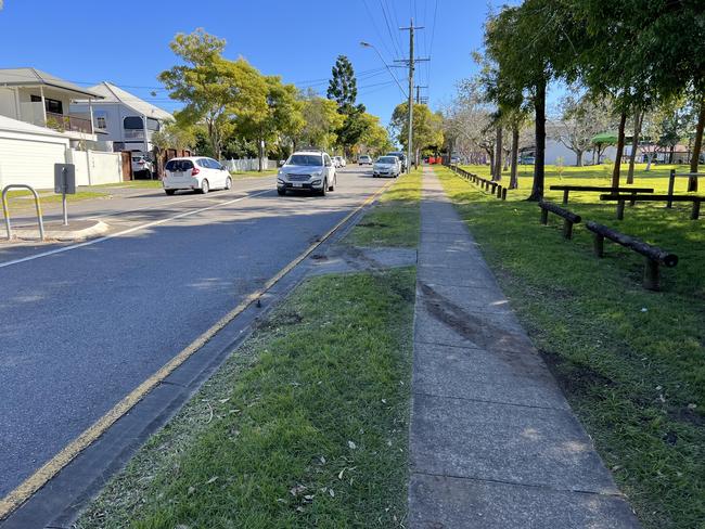 council workers cleaned up the deep tyre marks left in the grass of the neighbouring park. Picture: Fia Walsh