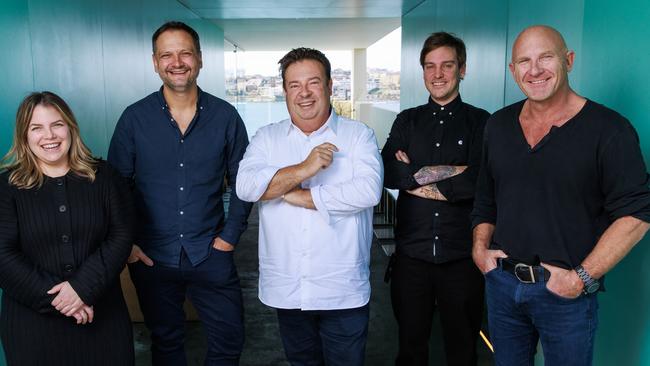 Celebrity chefs Danielle Alvarez, Lennox Hastie, Peter Gilmore, Matt Stone and Matt Moran, during Delicious Produce Awards judging. Picture: Justin Lloyd.