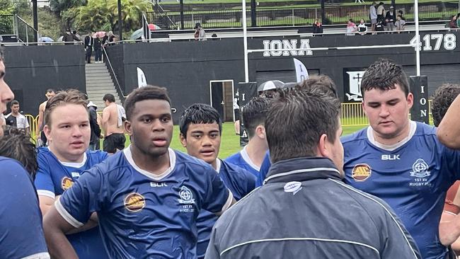 St Edmund's College hooker Dan Mavunda - with Ah-Ki in the background to his right.