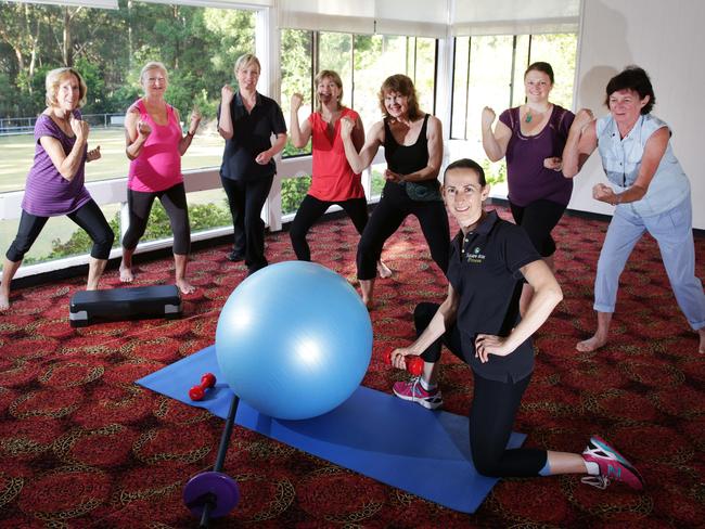 Anna Greco (front) ran her business — Square Box Fitness — at the club.