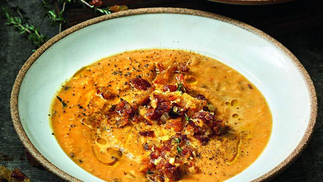 Winter vegetable soup with buttery crumbs. Picture: Chris L. Jones.