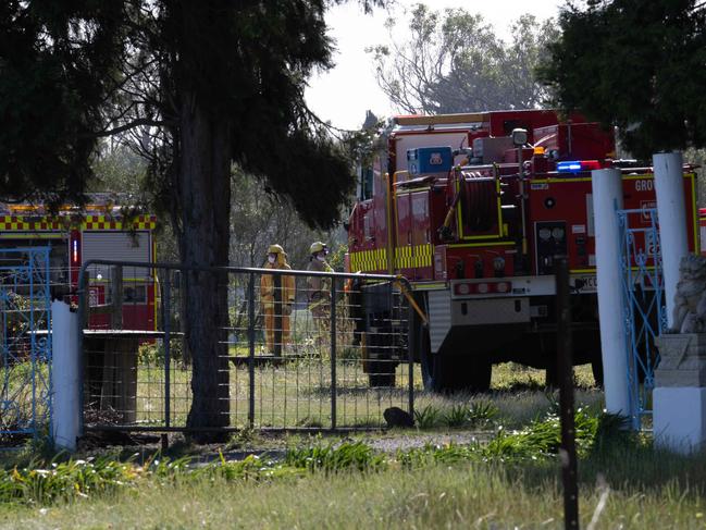 30-09-2024 Firefighters attend a property fire at 620 Princess Highway, Mount Moriac. Picture: Brad Fleet