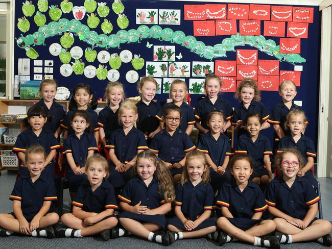 St Hildas Prep Class J. Picture Glenn Hampson Left to Right: Front Row: Zoe Hammond, Eloise Holzapfel, Rebecca Freitas, Capri Pascolutti, Alicia Lu, Victoria Trott Middle Row: Chloe Shin, Ziva Vokaty, Elle Hunt, Aarna Katoch, Joyce Lu, Anishka Kala, Gigi Lavirotte Back Row: Halina Ludwik, Nanami Tomomune, Ellie Lord, Willow Helgeson, Zoe Mazey, Isabelle McEwan, Skye O’Hagan, Ruby Dan