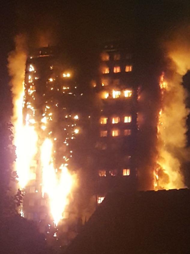 Yesterday’s London fire. AFP Photo