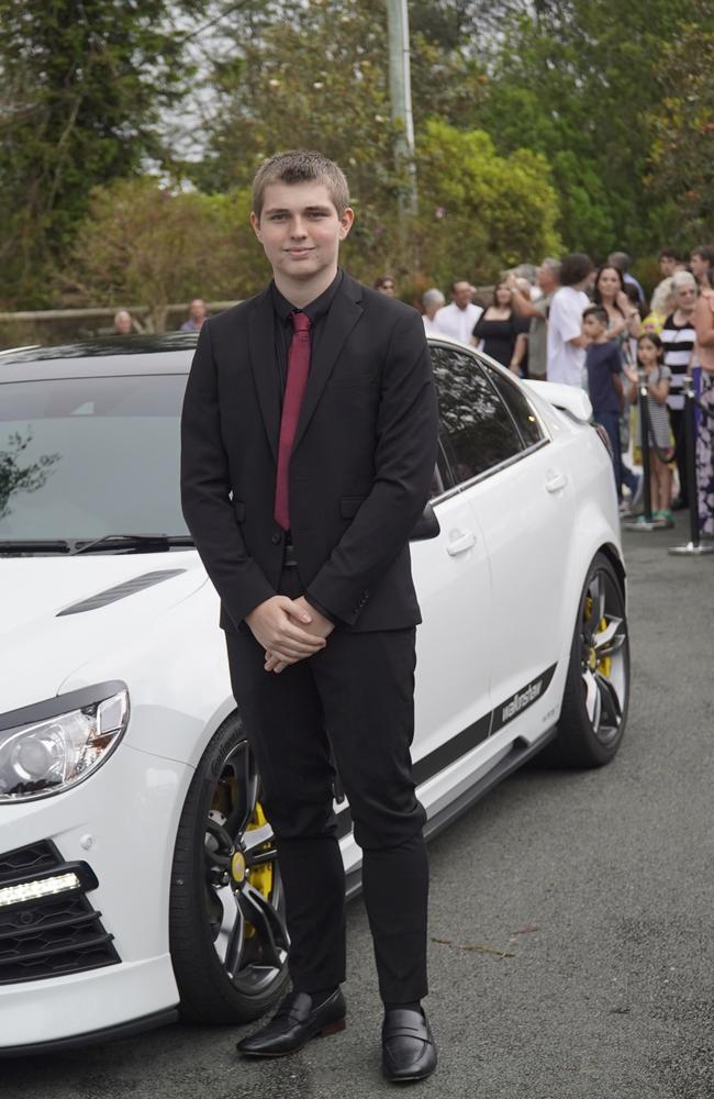 Students arriving in style for the 2024 Glasshouse Christian College formal at Flaxton Gardens.