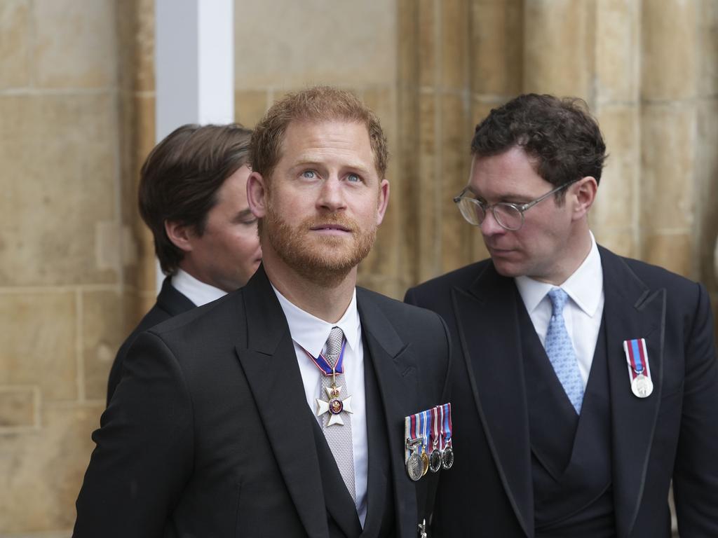 The Duke of Sussex cut a lonely figure at the historic event. Picture: Getty Images