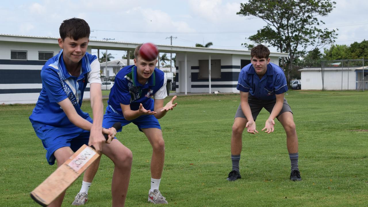 Ignatius Park College students (LtR) Archie Lansley, Callum Lindeberg and Pat Fanning will all play for NQ at the 2024 under-15s boys Northern Hub championships. Picture: Patrick Woods.