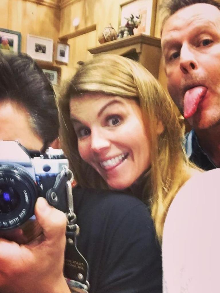 Full House costars John Stamos, Lori Loughlin and Dave Coulier on set.Picture: Instagram