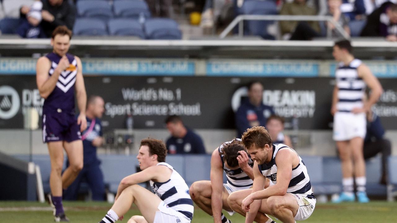 Scott Gullan says Geelong’s premiership defence is officially over. Picture: Martin Keep/Getty Images.