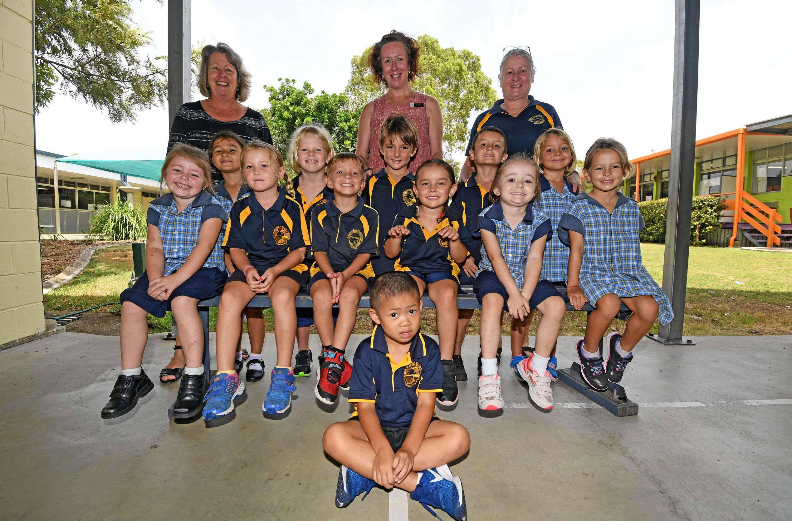 Rainbow Beach State School -Back row L to R -  Mrs Theresa Dargusch (TA),  Mrs Sarah Brantz (TA),  Mrs Lynne Chamberlain (Teacher)Middle Row L to R  - Maya Dinoia, Oscar Gruber, Fletcher Permezel, Jett Bonnett, Abbey KlekarFront Row  L to R -   Anabella Beckett, Francis Hanlon, Max Campbell, Annabelle Tyssen, Nikkita-Rose Preston, Josie BoothSitting  Kaiden Nguyen. Picture: Troy Jegers