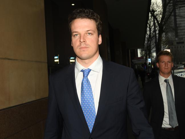 Dominic Walker leaving the Melbourne Magistrates’ Court in 2019. Picture: AAP