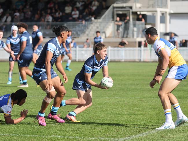 Pictured is The Peter Mulholland Cup at Ringrose Park, Wentworthville today. Patrician Brothers Blacktown v Matraville SHS. Picture: Tim Hunter.
