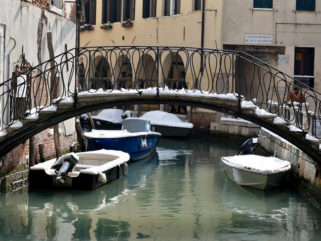 Snow in Venice, Italy. Picture: Mega Agency