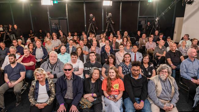 Voters at the Sky News/Herald Sun leaders debate. Picture: Jason Edwards