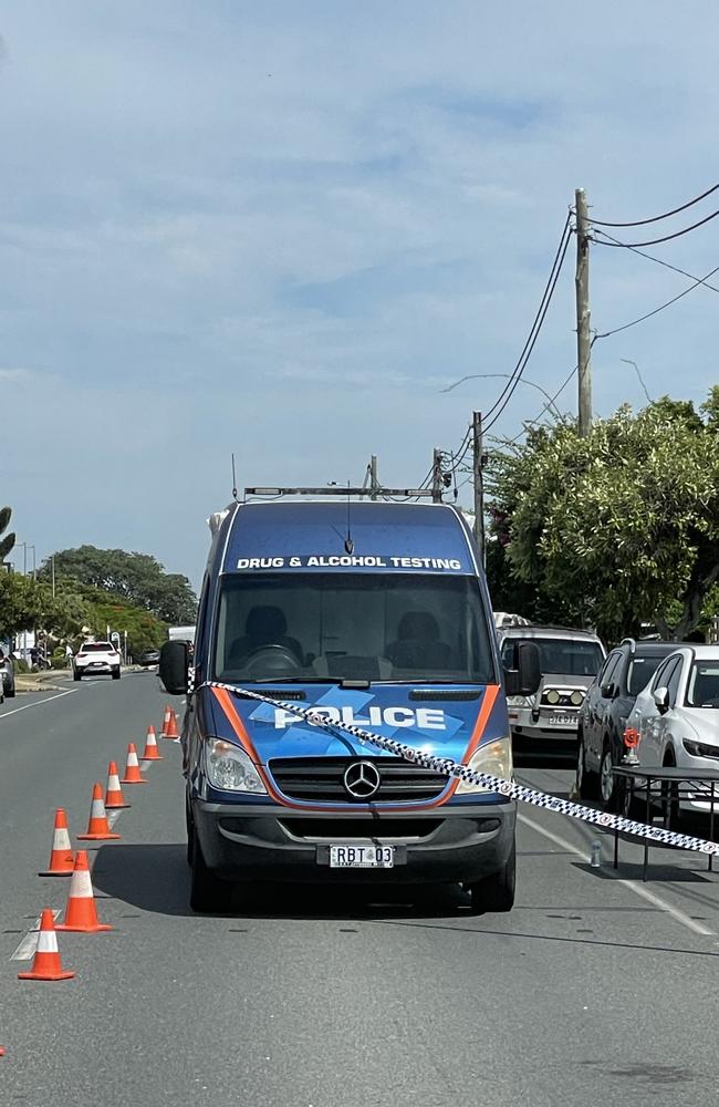 Roads were blocked off as police investigations continued. Photo: Mitchell Dyer