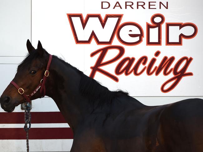 The Darren Weir horse float is a familiar site at Lady Bay beach near Warrnambool. Picture: Getty Images