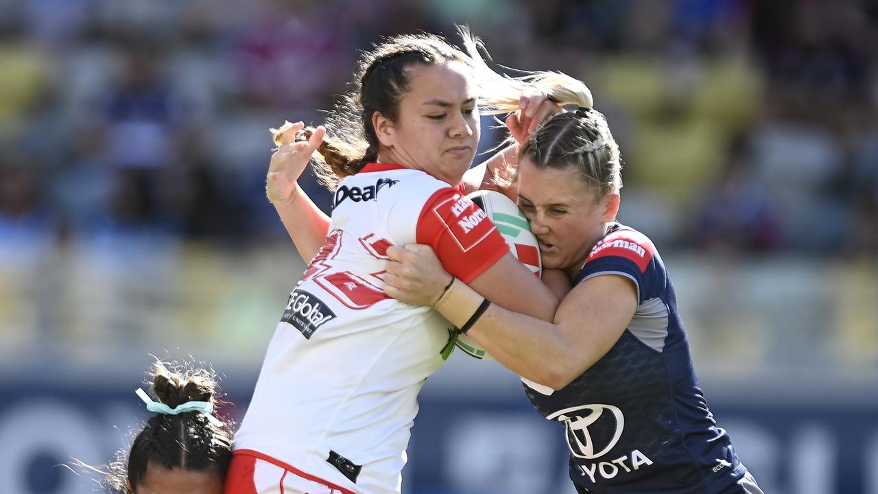 Alexis Tauaneai won’t play again this season after she was the victim of an ugly hip-drop tackle. Picture; Ian Hitchcock/Getty Images
