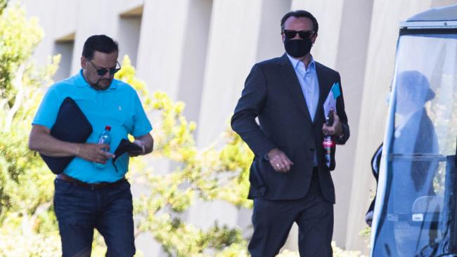 Opposition Leader Michael O’Brien arrives at the Moonah Links golf course on Tuesday. Picture: Aaron Francis