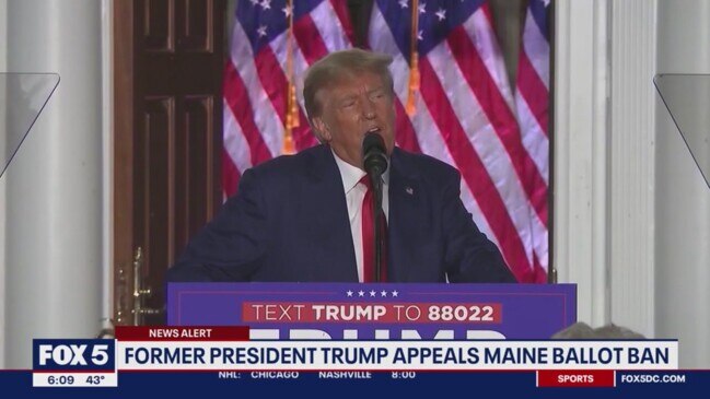 Former President Donald Trump Appeals Maine Ballot Ban | The Cairns Post